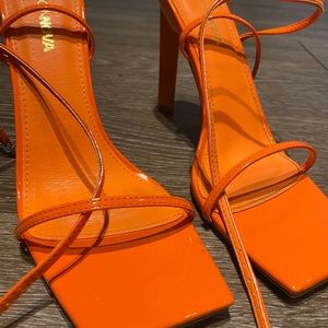 Orange fashion nova heels